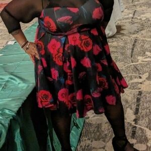 TORRID Floral Black and Red Dress